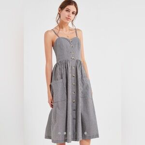 Urban Outfitters Emilia Gingham Button-Down Party Dress
